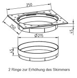 Höhenvelängerung für Zodiac WK 3000-Skimmer